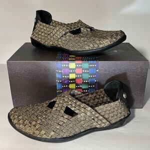 Bernie Mev Basket Weave Mary Jane Slip-On Shoes